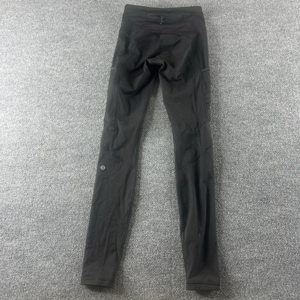 Lululemon Leggings Womens 2 Black Ankle Yoga Pants Pockets Workout Gym